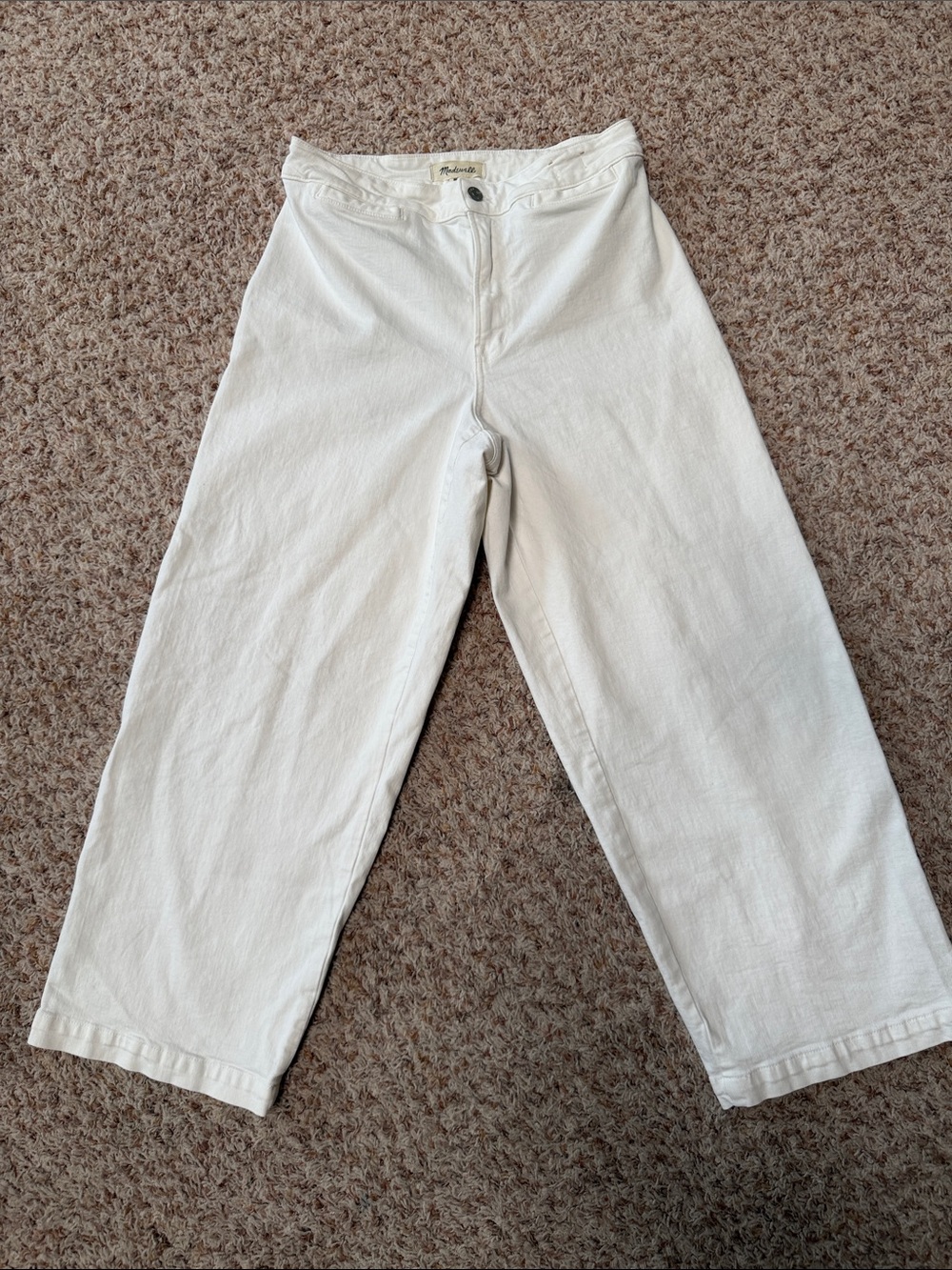 Madewell Curvy Emmett Wide leg White Jeans
